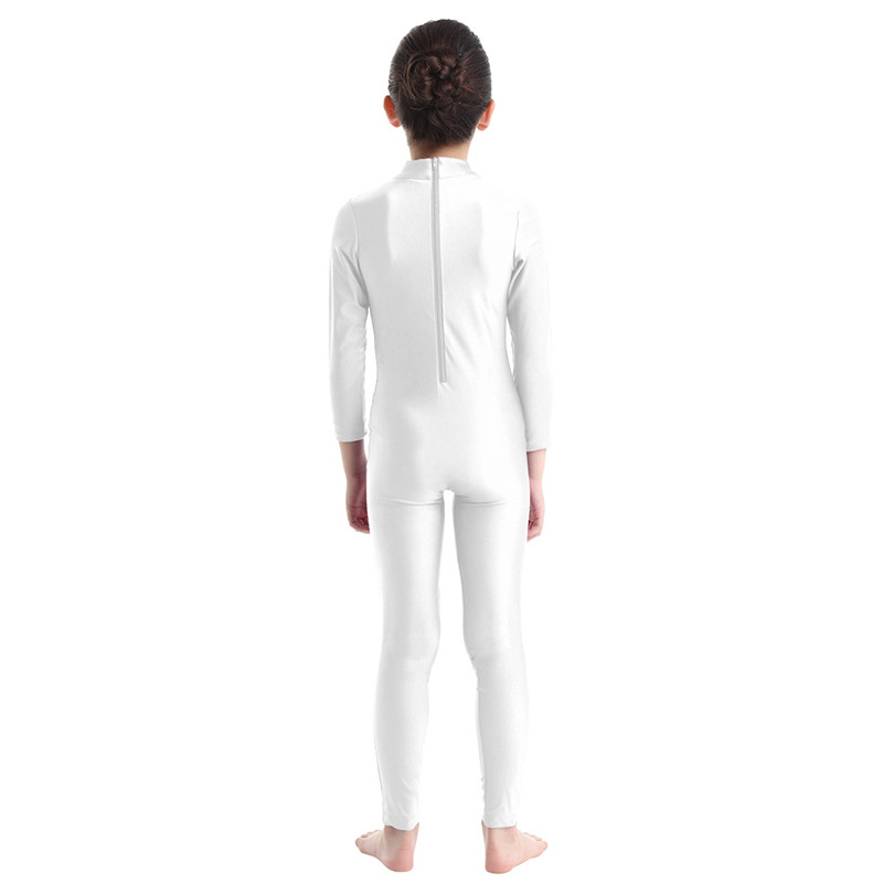 Girls Spandex Long Sleeve Mock Neck Leotard, Ballet Gymnastics Leotards for Kids, Children's Dance Costumes, Dancewear Jumpsuits