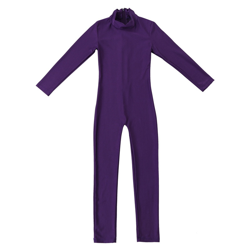 Girls Spandex Long Sleeve Mock Neck Leotard, Ballet Gymnastics Leotards for Kids, Children's Dance Costumes, Dancewear Jumpsuits