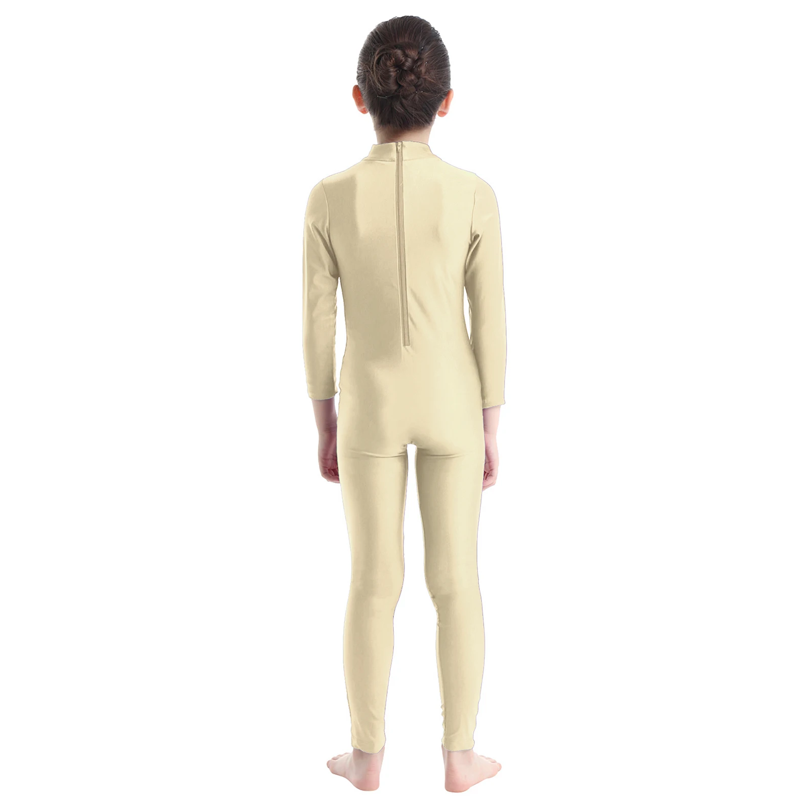 Girls Spandex Long Sleeve Mock Neck Leotard, Ballet Gymnastics Leotards for Kids, Children's Dance Costumes, Dancewear Jumpsuits