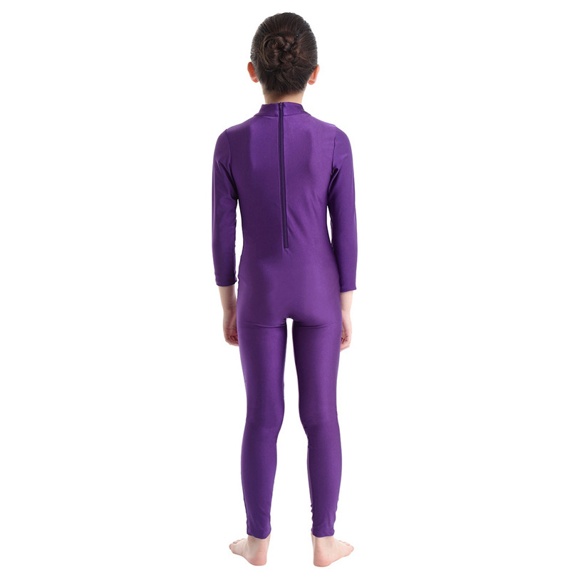 Girls Spandex Long Sleeve Mock Neck Leotard, Ballet Gymnastics Leotards for Kids, Children's Dance Costumes, Dancewear Jumpsuits