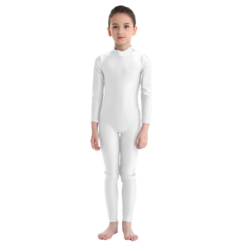 Girls Spandex Long Sleeve Mock Neck Leotard, Ballet Gymnastics Leotards for Kids, Children's Dance Costumes, Dancewear Jumpsuits