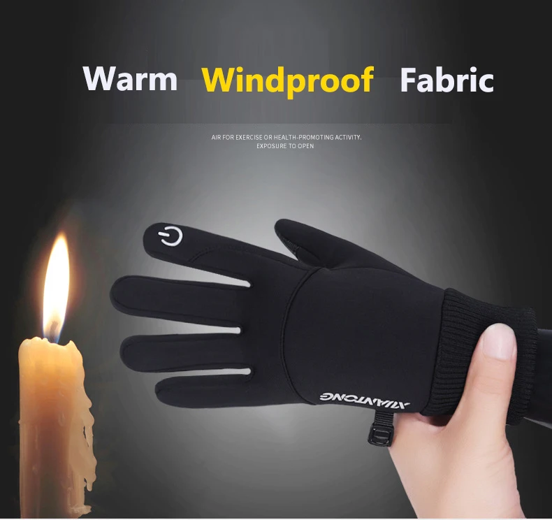 Winter Water-Repellent Men Gloves Windproof Sports Fishing Touchscreen Driving Motorcycle Ski Non-slip Warm Cycling Women Gloves