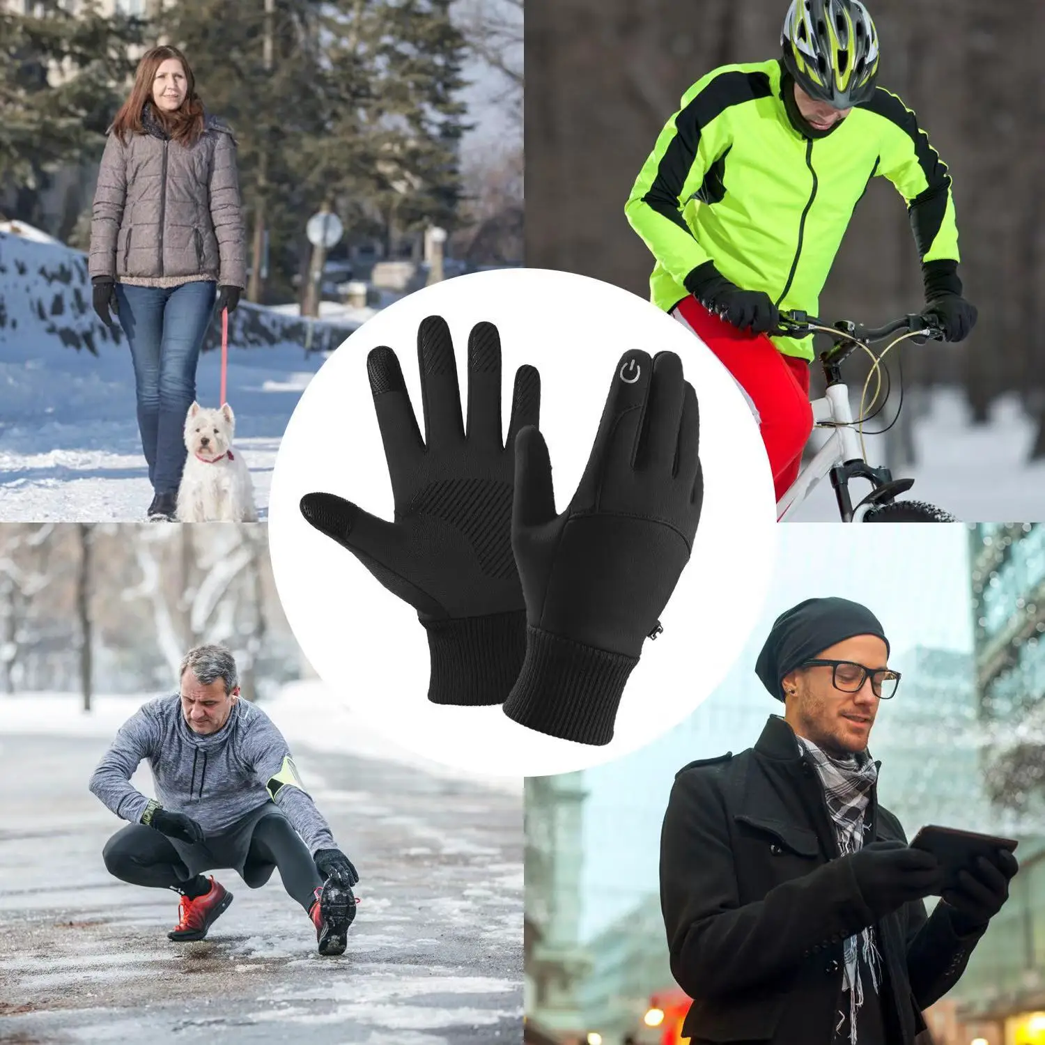 Winter Water-Repellent Men Gloves Windproof Sports Fishing Touchscreen Driving Motorcycle Ski Non-slip Warm Cycling Women Gloves