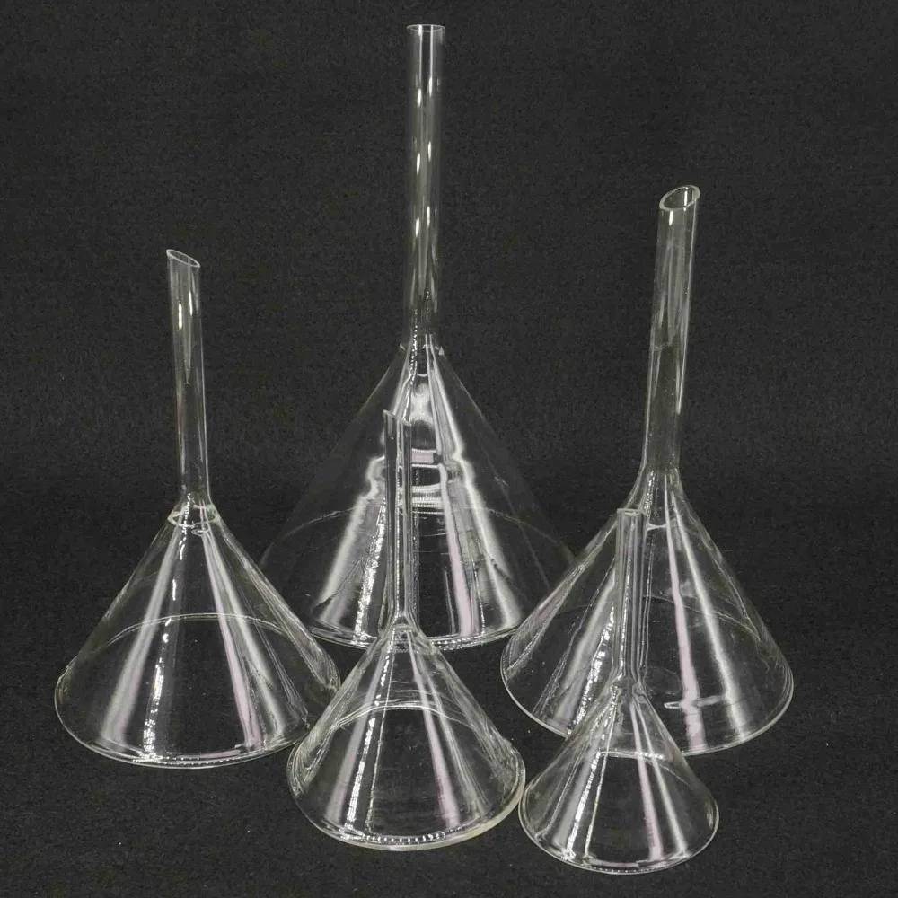 30mm/40mm/50mm/60mm/75mm/90mm Miniature Lab Glass Funnel Borosilicate Glassware Triangle Funnel Laboratory Supplies Tools
