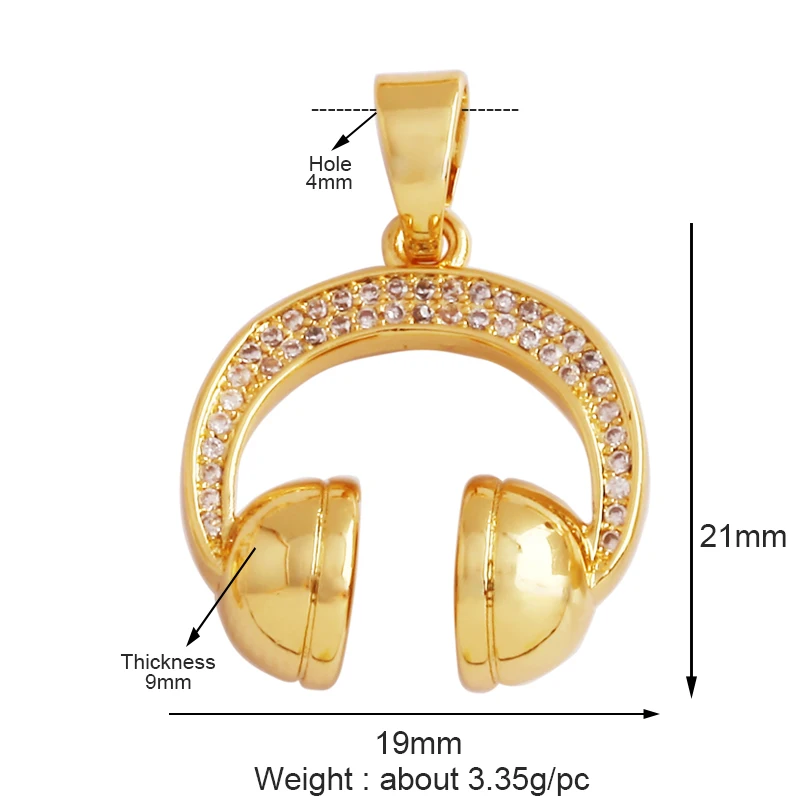 Cowboy Boots Sports Baseball Dumbbell Yoga Men's Zirconia Paved Cloth Charm Pendant,18K Gold Necklace Craft Jewelry Supply L99