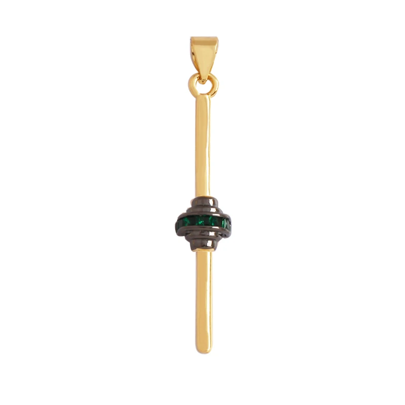 Cowboy Boots Sports Baseball Dumbbell Yoga Men's Zirconia Paved Cloth Charm Pendant,18K Gold Necklace Craft Jewelry Supply L99