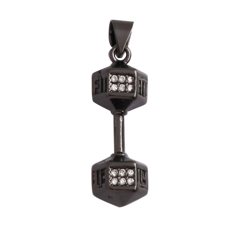 Cowboy Boots Sports Baseball Dumbbell Yoga Men's Zirconia Paved Cloth Charm Pendant,18K Gold Necklace Craft Jewelry Supply L99