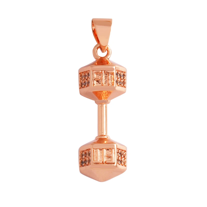 Cowboy Boots Sports Baseball Dumbbell Yoga Men's Zirconia Paved Cloth Charm Pendant,18K Gold Necklace Craft Jewelry Supply L99