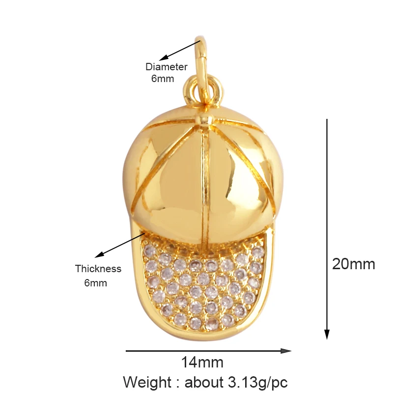 Cowboy Boots Sports Baseball Dumbbell Yoga Men's Zirconia Paved Cloth Charm Pendant,18K Gold Necklace Craft Jewelry Supply L99