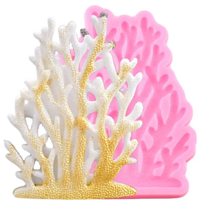 3D Sea Coral Silicone Molds Sugarcraft Fondant Cake Decorating Tools DIY Party Candy Polymer Clay Chocolate Gumpaste Moulds