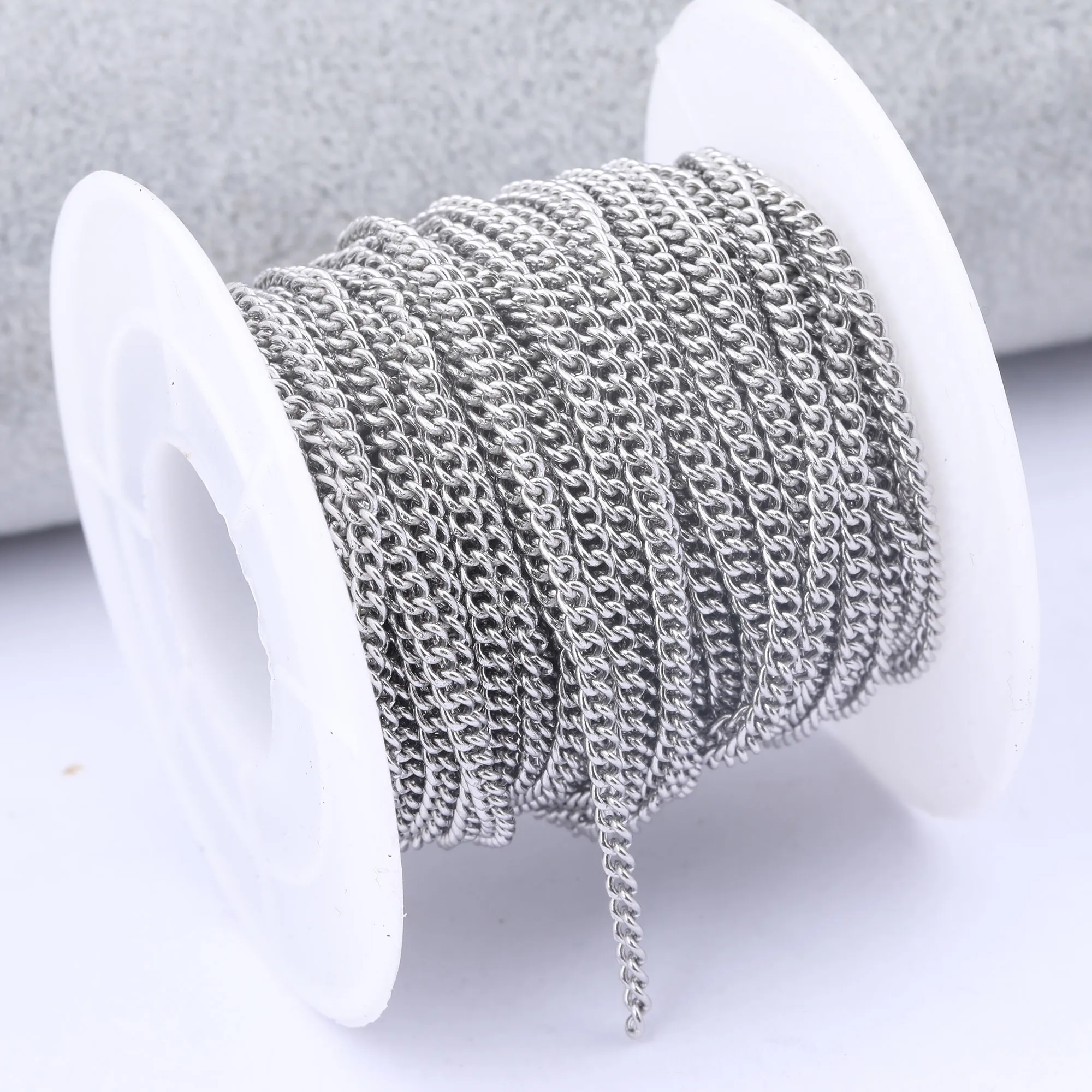 10meters/roll stainless steel 1.5mm 2.4mm wide jewelry chains for necklace bracelets making
