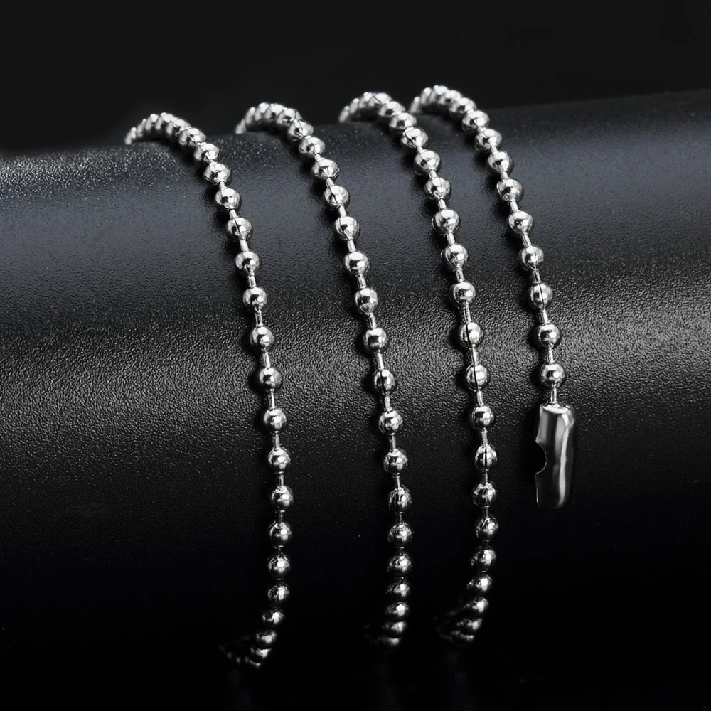 10Pcs/Lot 1.2/1.5/2/2.4/3/3.2/4/4.5/5/6mm Stainless Steel Bulk Ball Bead Chains For DIY Necklaces Jewelry Making Accessories