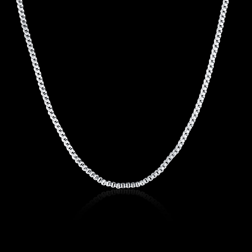 10pcs 16-24inch 925 Sterling Silver fashion 1MM Box chain for women Men necklace Charms wedding party jewelry Christmas gifts