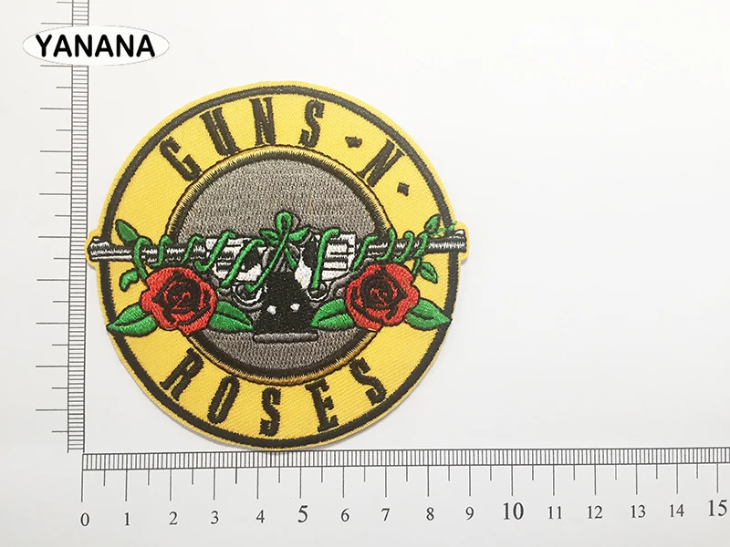 GUN BAND ROCK MUSIC Iron On Patches Cloth Mend Decorate Clothes Apparel Sewing Decoration Applique Badges Heavy Metal