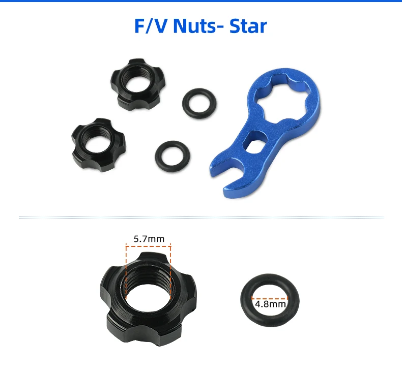 Aluminum Nuts for Bicycle Schrader Presta Valve Fastening Threaded Ring A/V F/V Shaft Washers Rim Protective Stickers