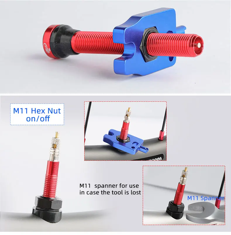 Aluminum Nuts for Bicycle Schrader Presta Valve Fastening Threaded Ring A/V F/V Shaft Washers Rim Protective Stickers