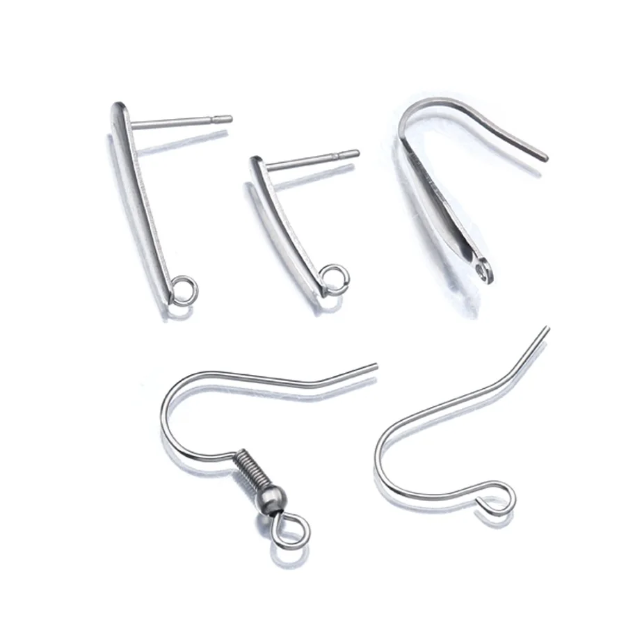 100Pcs/Lot Brass Coil French Hook Ear Wires Flattened Fish Hook Connectors Hypoallergenic For Diy Drop Earrings Jewelry Making