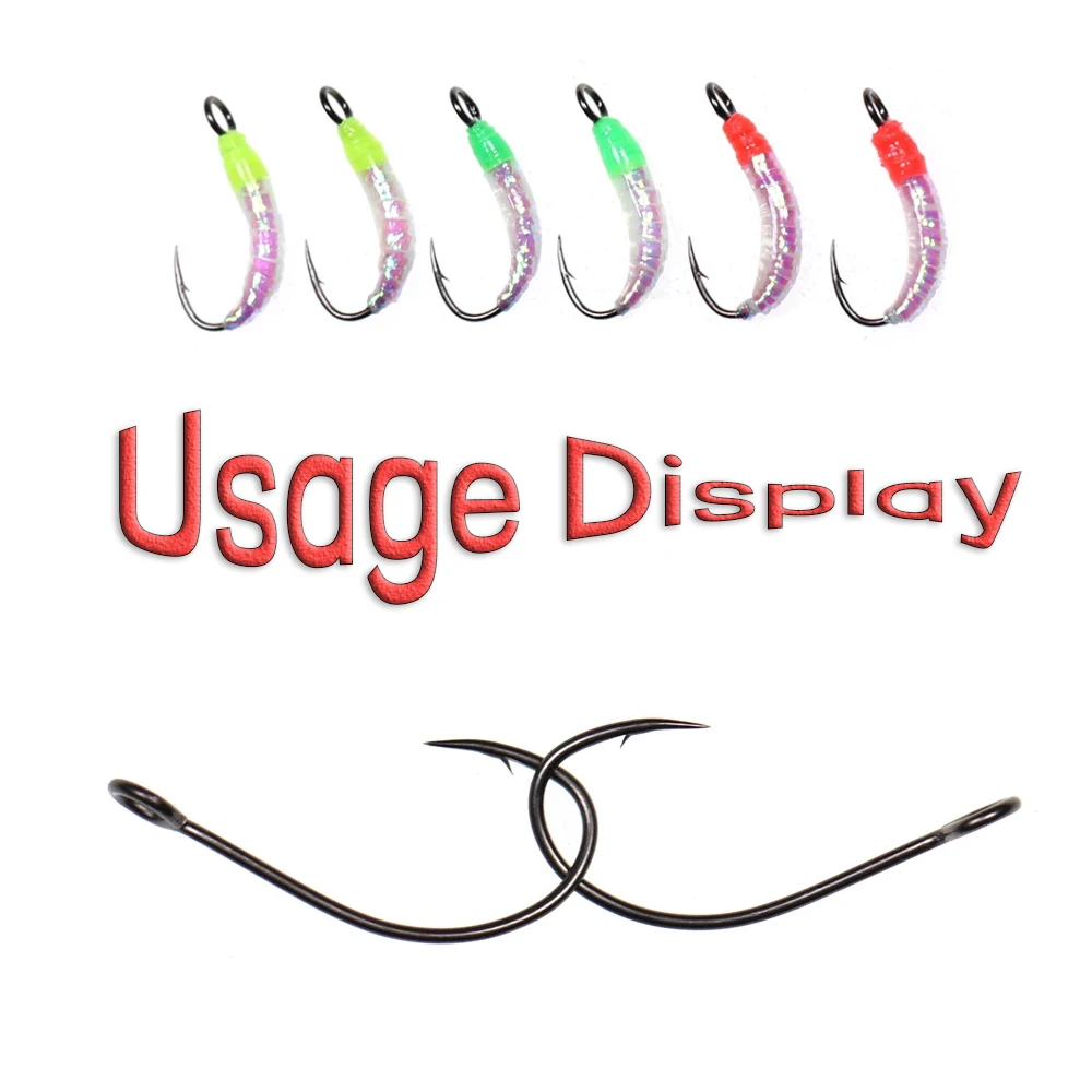 WIFREO 30pcs Carbon Steel Fishing Hook Big Eye Single Hook Fly Fishing Hooks Barbed Spoon Lure Hook Size 2 4 6 8 10 12