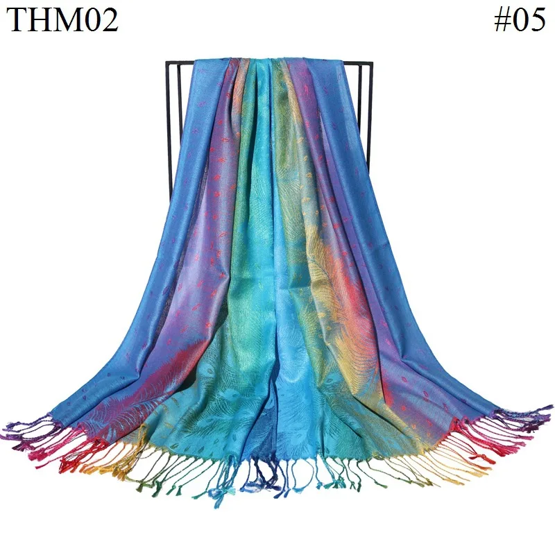 Colorful Flowers Jacquard Winter Cotton Scarf Lady Design Warm Wrap Pashmina Scarves Women Shawl Female Bohemia Foulard Hijab