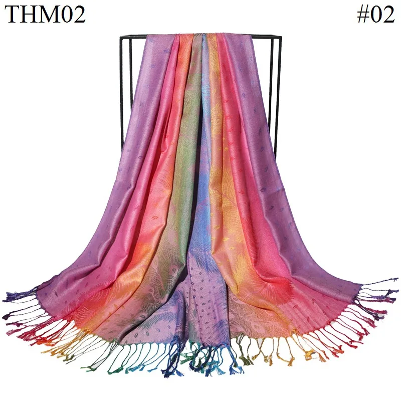 Colorful Flowers Jacquard Winter Cotton Scarf Lady Design Warm Wrap Pashmina Scarves Women Shawl Female Bohemia Foulard Hijab