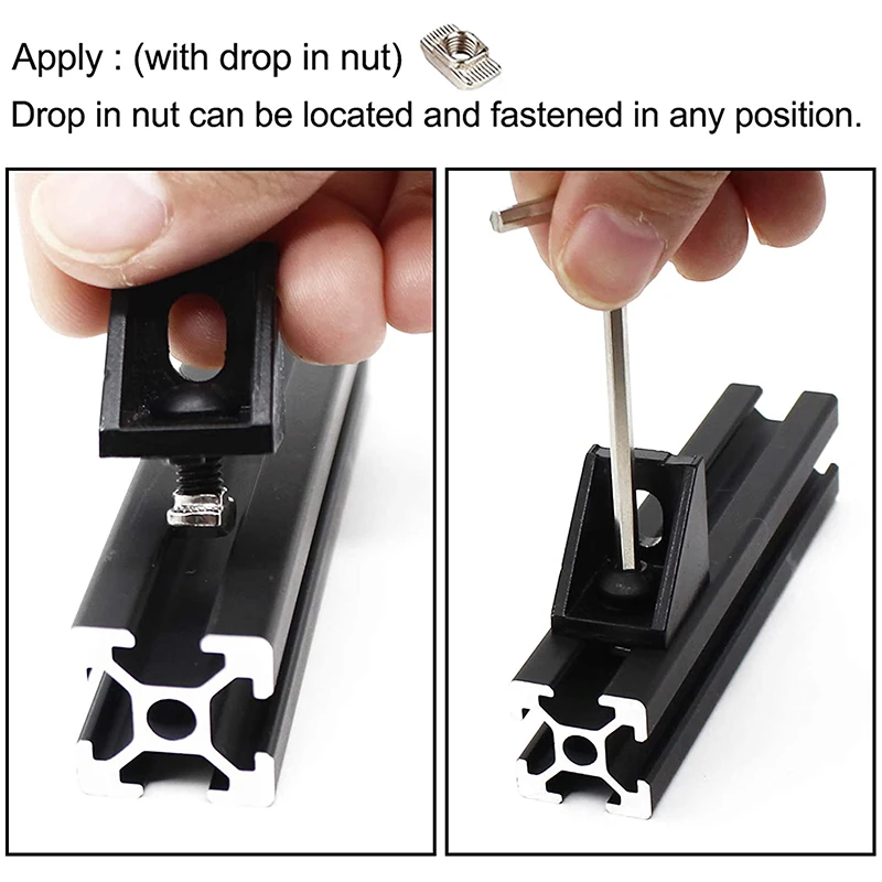 20Pcs Aluminum Profile Connector for Slot 6mm 2020 Series Aluminum Extrusion Profile Rail Accessories