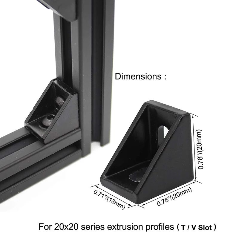 20Pcs Aluminum Profile Connector for Slot 6mm 2020 Series Aluminum Extrusion Profile Rail Accessories