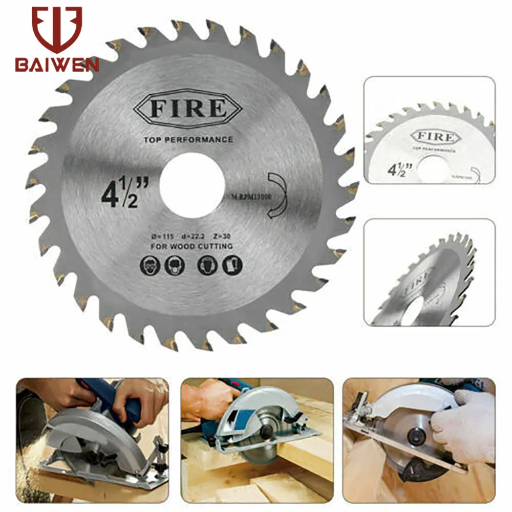 110mm/115mm/125mm Saw Blade Circular Wood Cutting Discs Alloy Cutting Wheels Power Tool For Woodworking Fits Angle Grinder