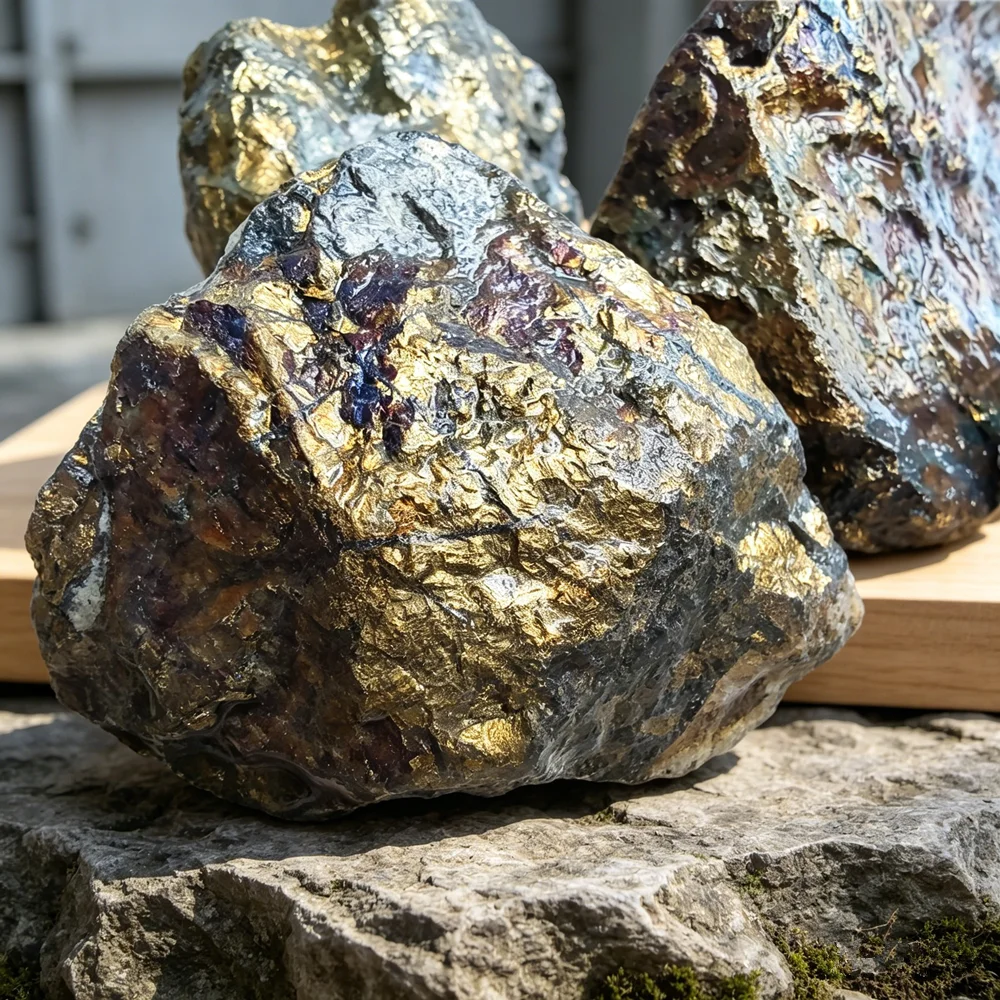 Natural Copper Ore Chalcopyrite Mineral Containing Gold Silver Crystal Stone Teaching Collect Specimens Experimental Home Decor