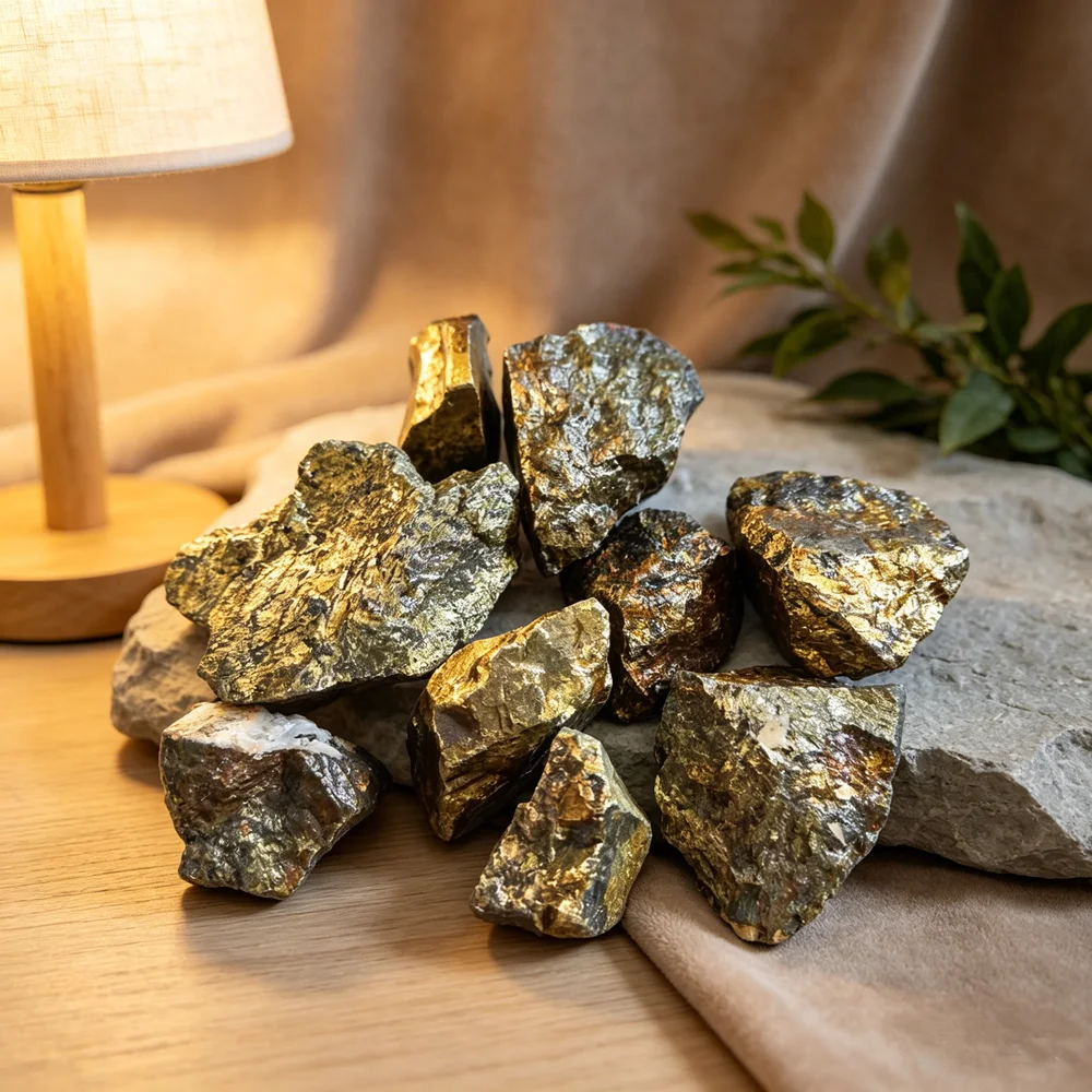 Natural Copper Ore Chalcopyrite Mineral Containing Gold Silver Crystal Stone Teaching Collect Specimens Experimental Home Decor