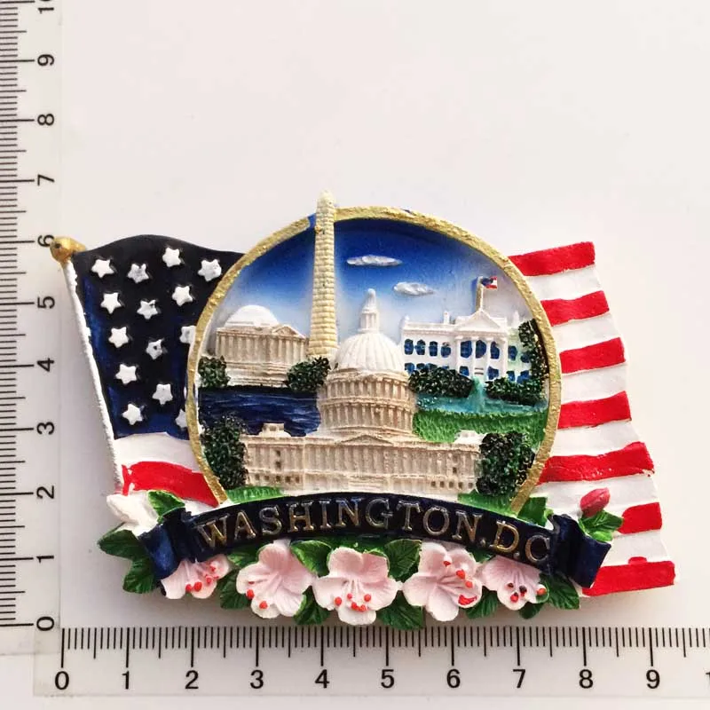 USA fridge magnets Washington D.C. cultural landscape tourist souvenirs hand-painted magnetic refrigerator sticker collection