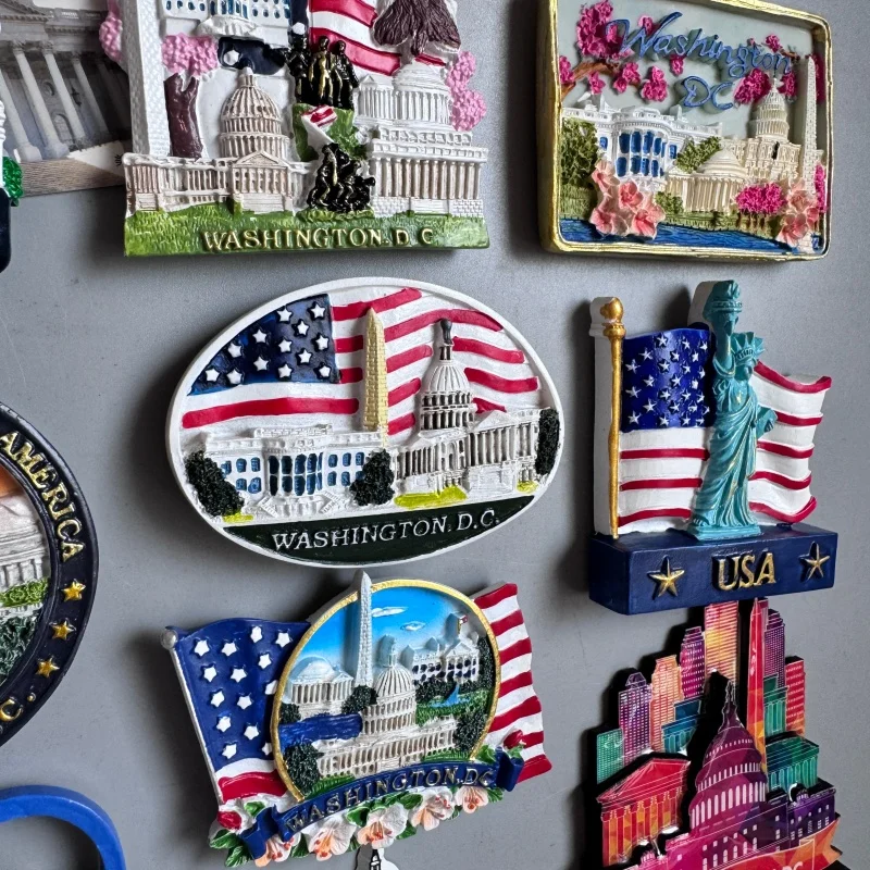 USA fridge magnets Washington D.C. cultural landscape tourist souvenirs hand-painted magnetic refrigerator sticker collection
