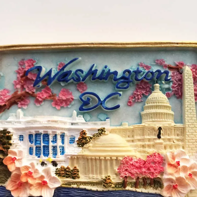 USA fridge magnets Washington D.C. cultural landscape tourist souvenirs hand-painted magnetic refrigerator sticker collection