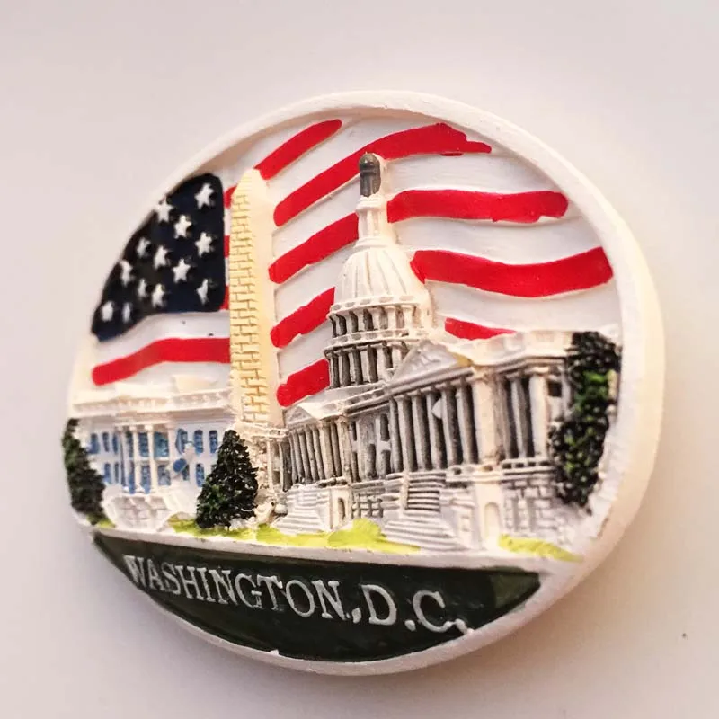 USA fridge magnets Washington D.C. cultural landscape tourist souvenirs hand-painted magnetic refrigerator sticker collection