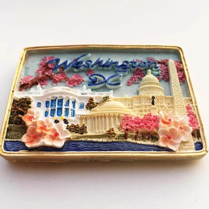 USA fridge magnets Washington D.C. cultural landscape tourist souvenirs hand-painted magnetic refrigerator sticker collection