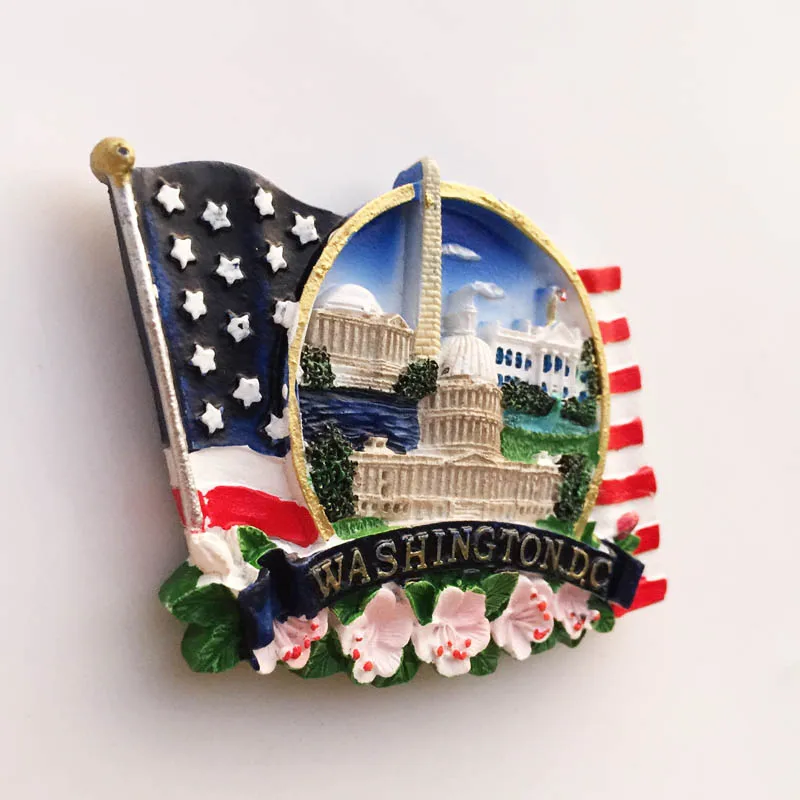 USA fridge magnets Washington D.C. cultural landscape tourist souvenirs hand-painted magnetic refrigerator sticker collection