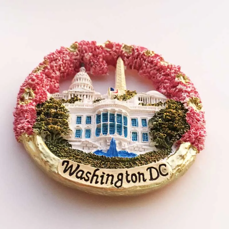 USA fridge magnets Washington D.C. cultural landscape tourist souvenirs hand-painted magnetic refrigerator sticker collection