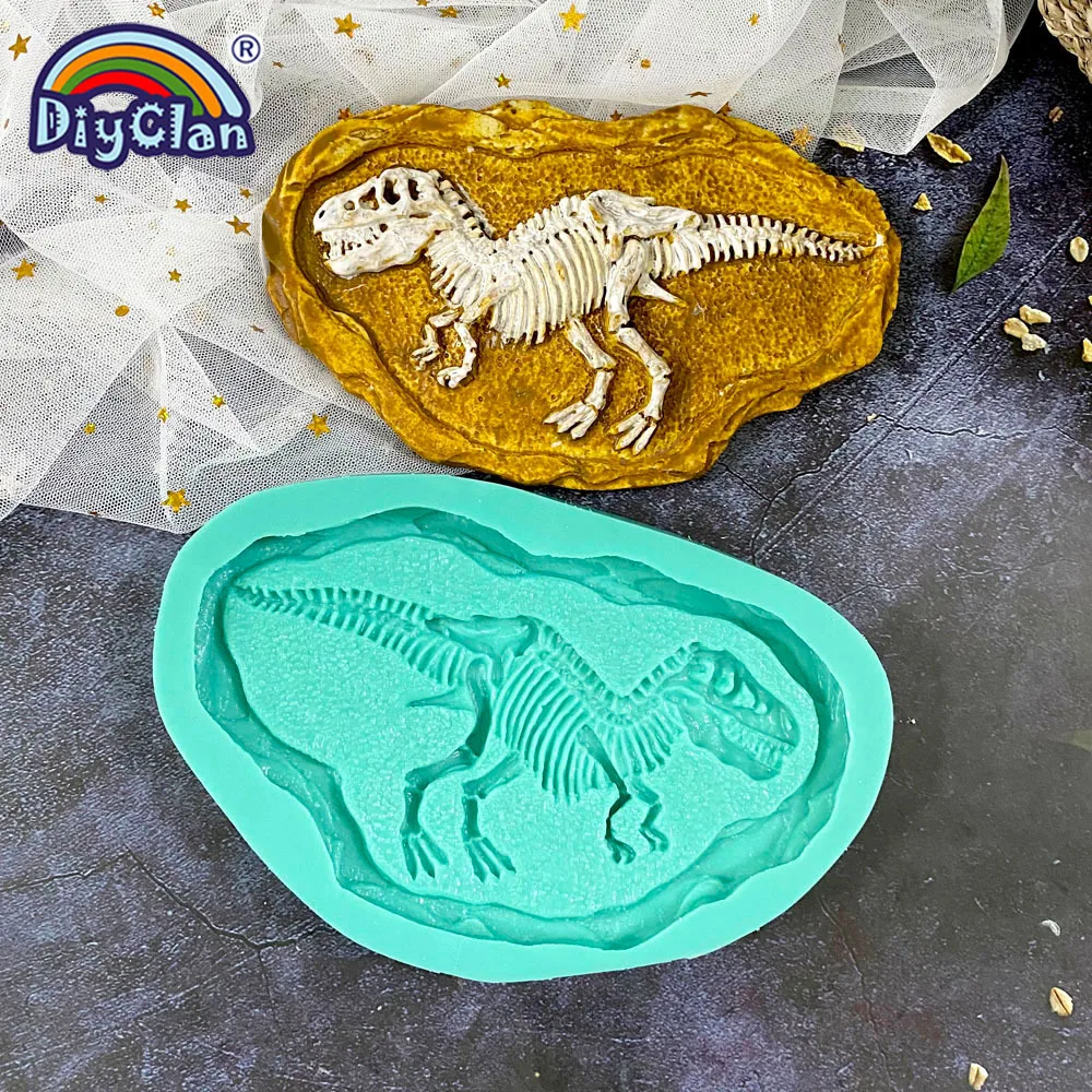Dinosaur Skeleton Specimen Silicone Mold Tyrannosaurus Ankylosaurus Specimen Model Gypsum Resin Handmade Epoxy Mold Handicrafts