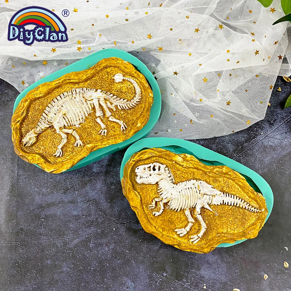 Dinosaur Skeleton Specimen Silicone Mold Tyrannosaurus Ankylosaurus Specimen Model Gypsum Resin Handmade Epoxy Mold Handicrafts