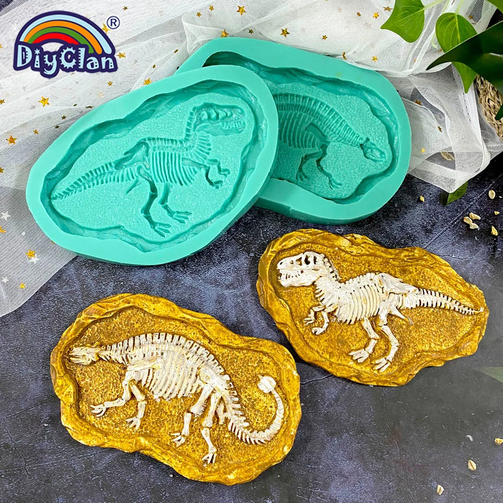 Dinosaur Skeleton Specimen Silicone Mold Tyrannosaurus Ankylosaurus Specimen Model Gypsum Resin Handmade Epoxy Mold Handicrafts