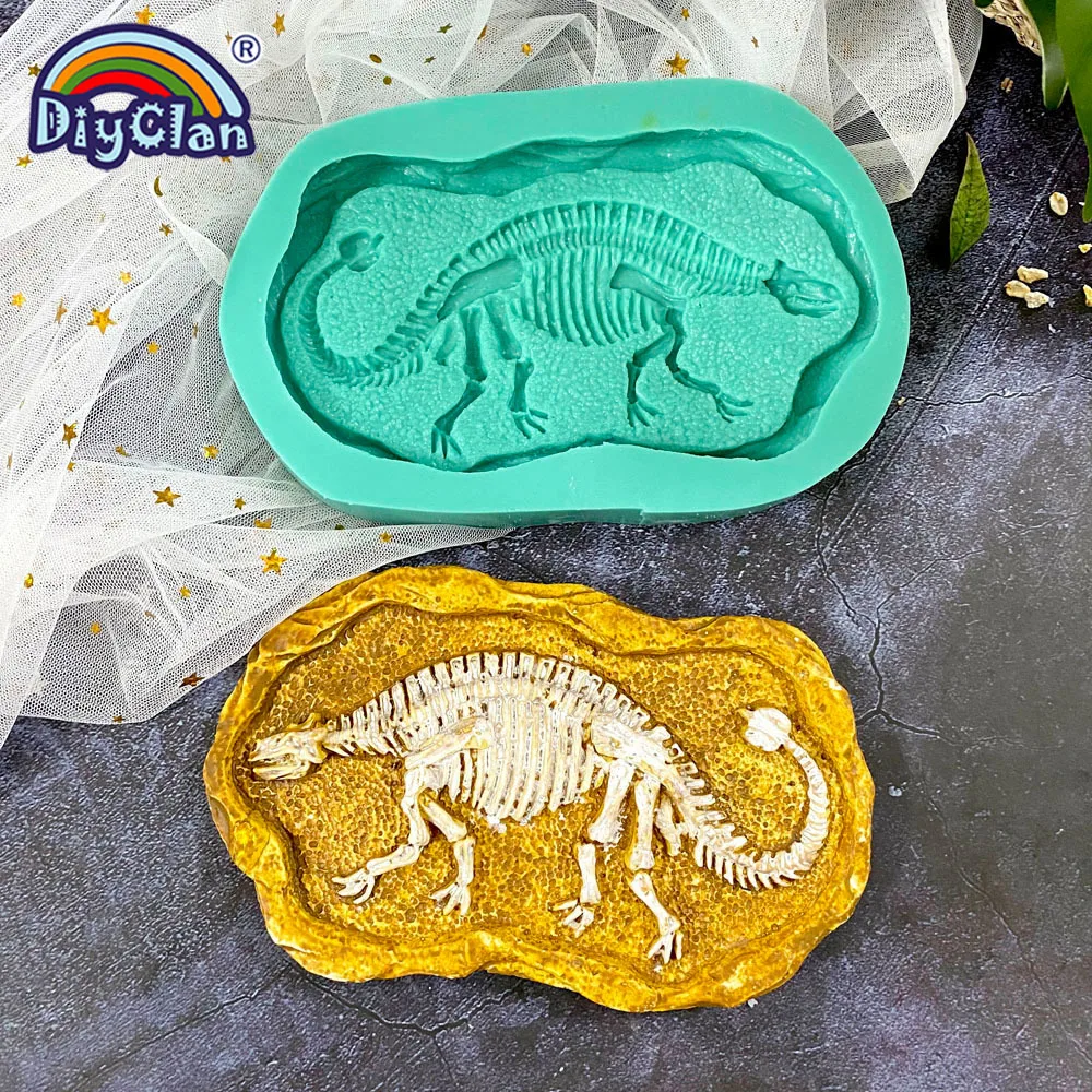 Dinosaur Skeleton Specimen Silicone Mold Tyrannosaurus Ankylosaurus Specimen Model Gypsum Resin Handmade Epoxy Mold Handicrafts