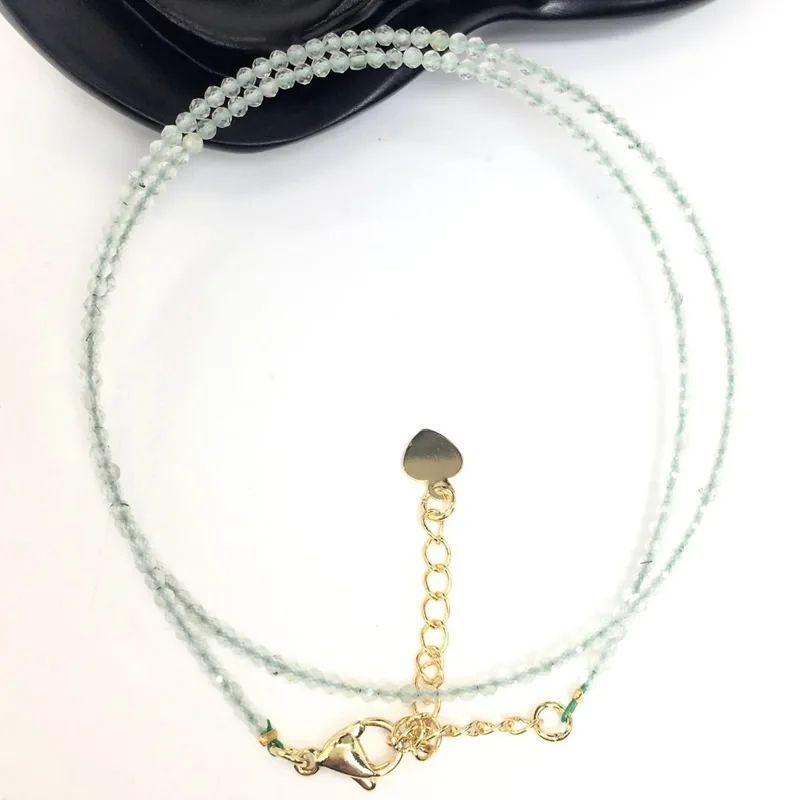 Fashion Faceted Gemstones 2mm Beads Necklace Pink Quartz Crystal Turquoise Garnet Olivine Choker Men Female Jewelry Party Gift