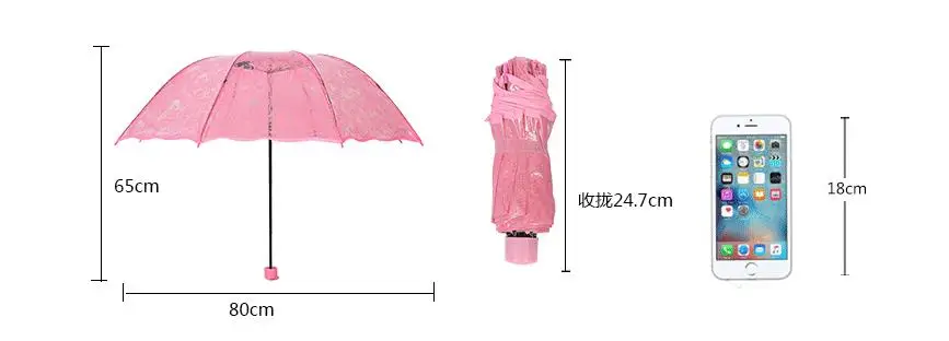 Transparent Princess Wedding Umbrella White Lace Heart Parasol Women Rain Outdoor Thicken PVC Clear Umbrellas For Lovers Girls