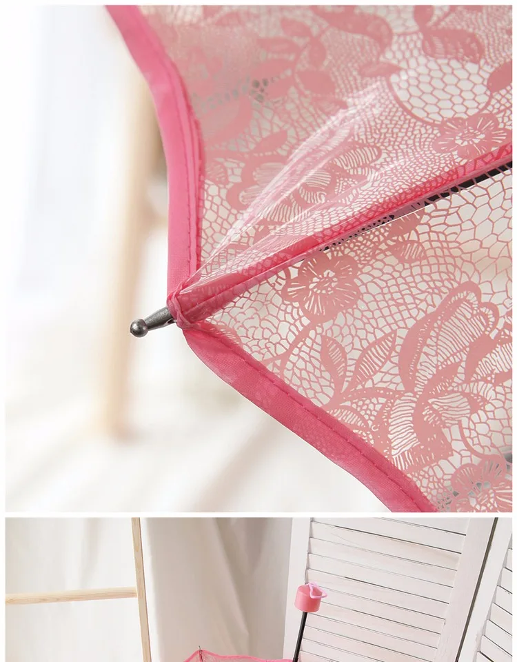 Transparent Princess Wedding Umbrella White Lace Heart Parasol Women Rain Outdoor Thicken PVC Clear Umbrellas For Lovers Girls