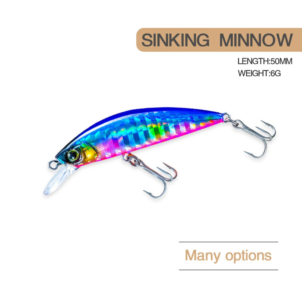 5cm 6g Fishing Lure Hardcore LG Heavy Minnow 50S Wobbler Sinking Jerkbait Swimbait Artificial Hard Bait Trout Bait Bass Bait