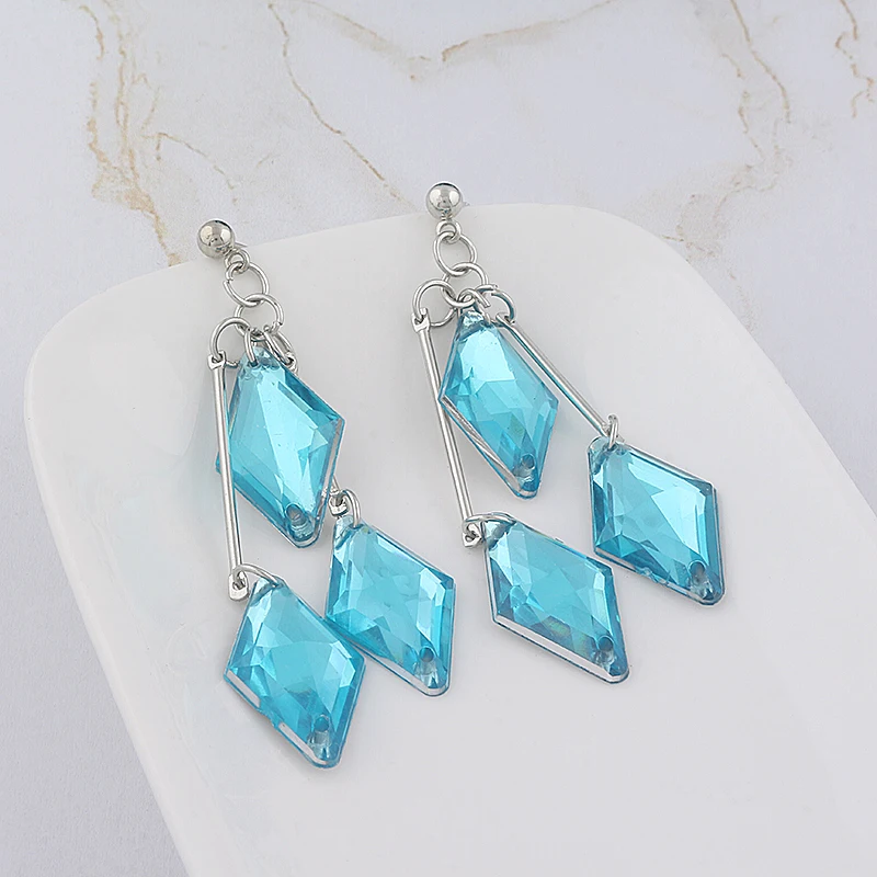Twisted Wonderland The Little Mermaid Earrings for Women Floyd Clip Earrings Geometry Aesthetic Tassel Ear Clip Jewelry