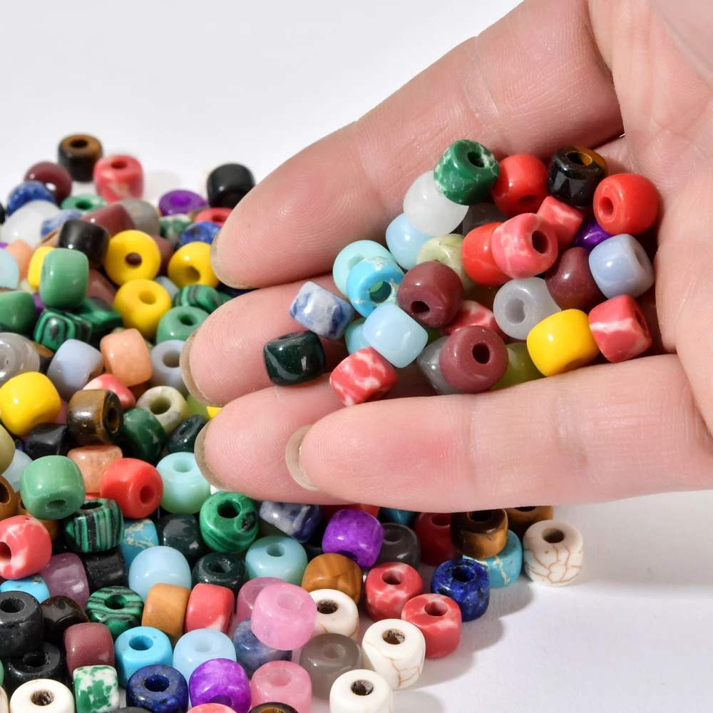 10pcs/lots Set Rainbow Color Glass Stone Beads Drum Bead DIY Bracelets Necklaces for Women Girl Family Gifts Making Jewelry