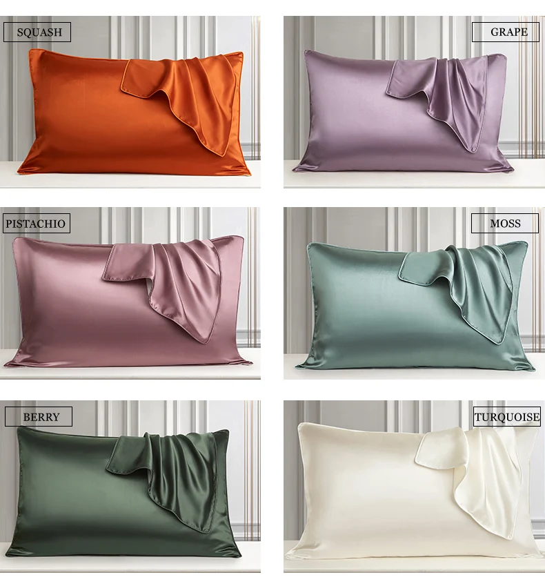 DISANGNI 100% Pure Mulberry Silk Pillowcase for Hair and Skin, Natural Double-Sided Silk Pillow Cover, Soft and Breathable, 1 Pi