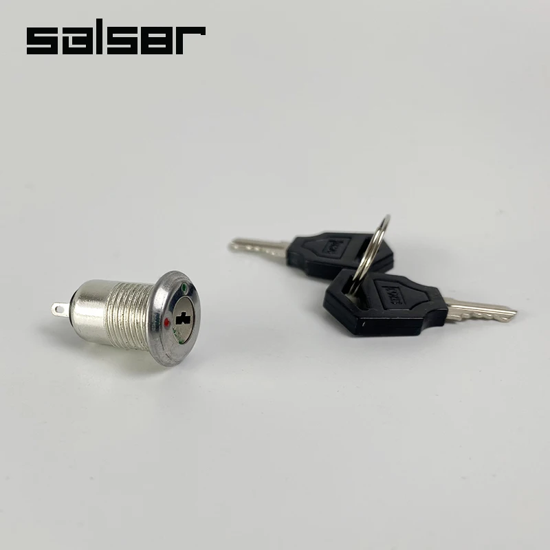 12mm Electronic Key Rotary Switch ON OFF Phone Lock Security Power Button With 2 Keys 2 Positions 2 Pins 1A