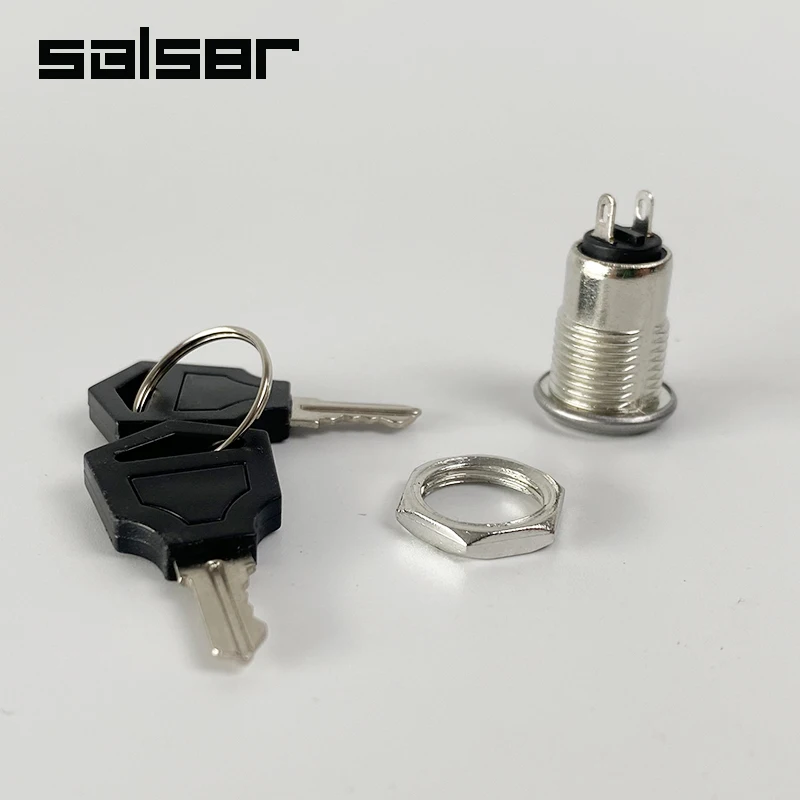 12mm Electronic Key Rotary Switch ON OFF Phone Lock Security Power Button With 2 Keys 2 Positions 2 Pins 1A