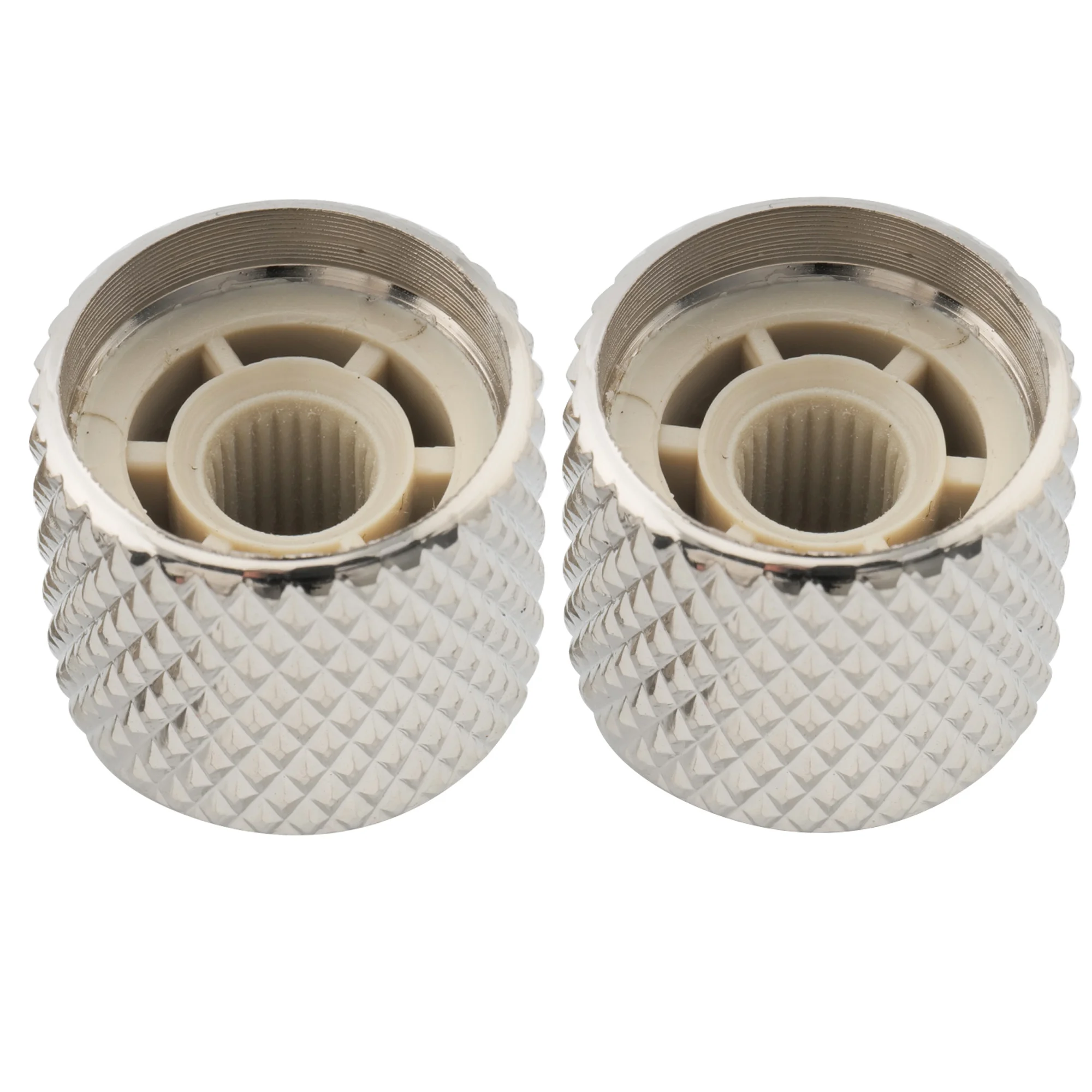 Musiclily Pro Fine 24 Splines Steel Dome Push-on Control Knob 18mm for USA Made Guitar Bass Potentiometers (Set of 2)